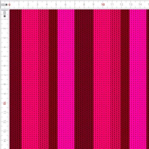 Sarja Digital Impermeável Listrado Tricô Rosa 0,5X1,50