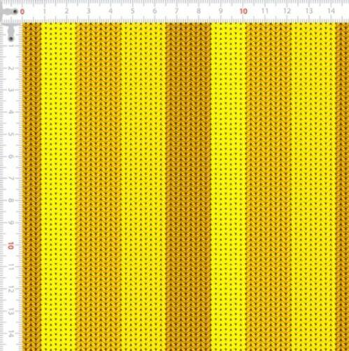 Sarja Digital Impermeável Listrado Tricô Amarelo 0,5X1,50