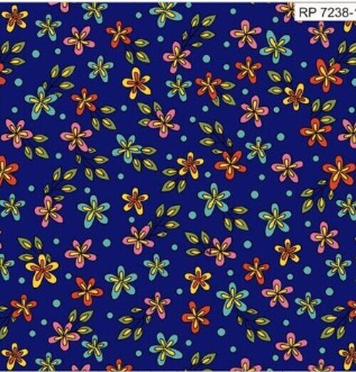 Tecido Estampado Rhapsody Flores Azul 0,48X1,50