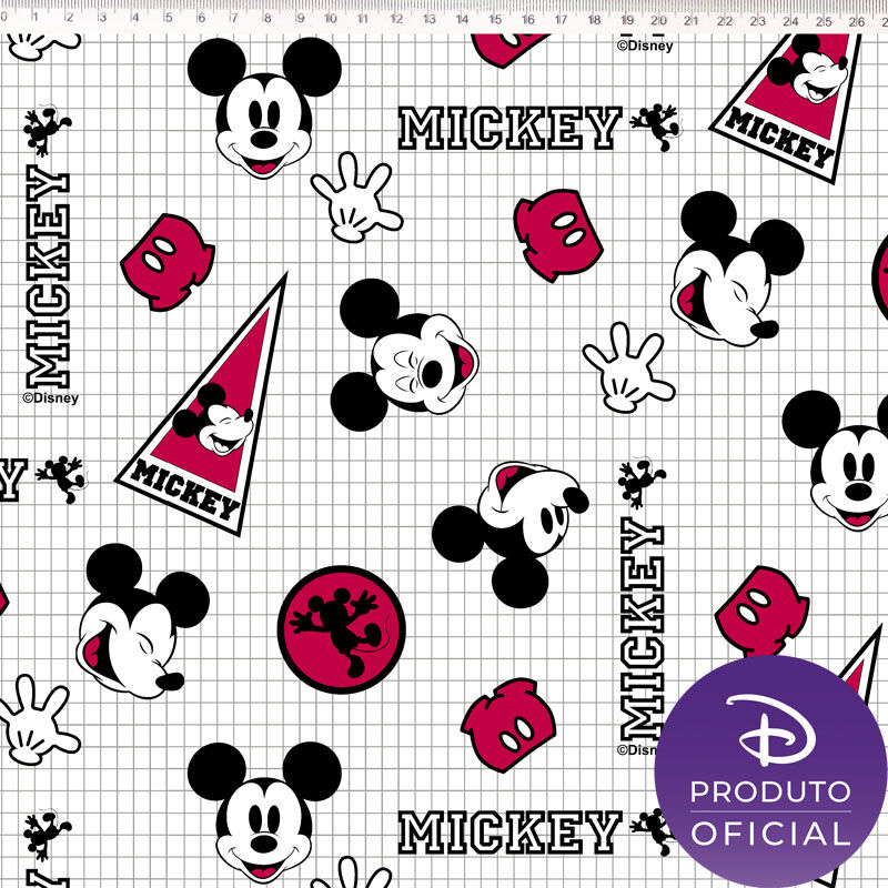 Comprar Tecido Nacional Mickey Mouse Quadriculada 0,5X1,50 EsticaFio