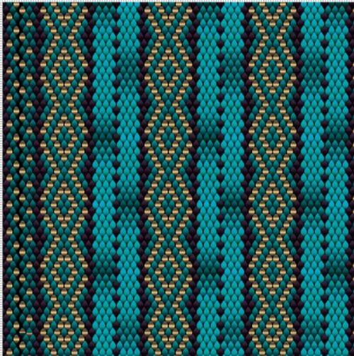 Sarja Digital Impermeável Crochê Geométrico Azul 0,5X1,50