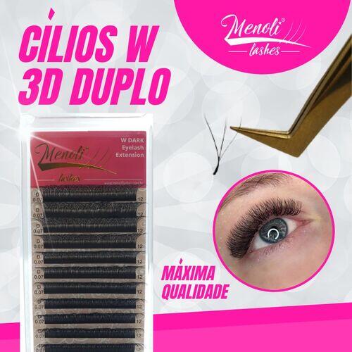 Cílios Duplo W 3D DARK Menoli Lashes Espessura 0.07mm Volume Egípcio