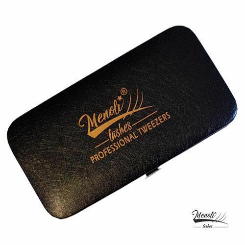 Kit 3 Pinças profissional Menoli Lashes Estojo com Imã config 2