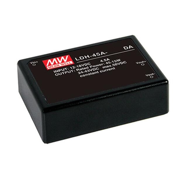 LDH-45A-500DA - Driver LED 43W 9-18VCC Saída 24-86V 0.5A | MEAN WELL