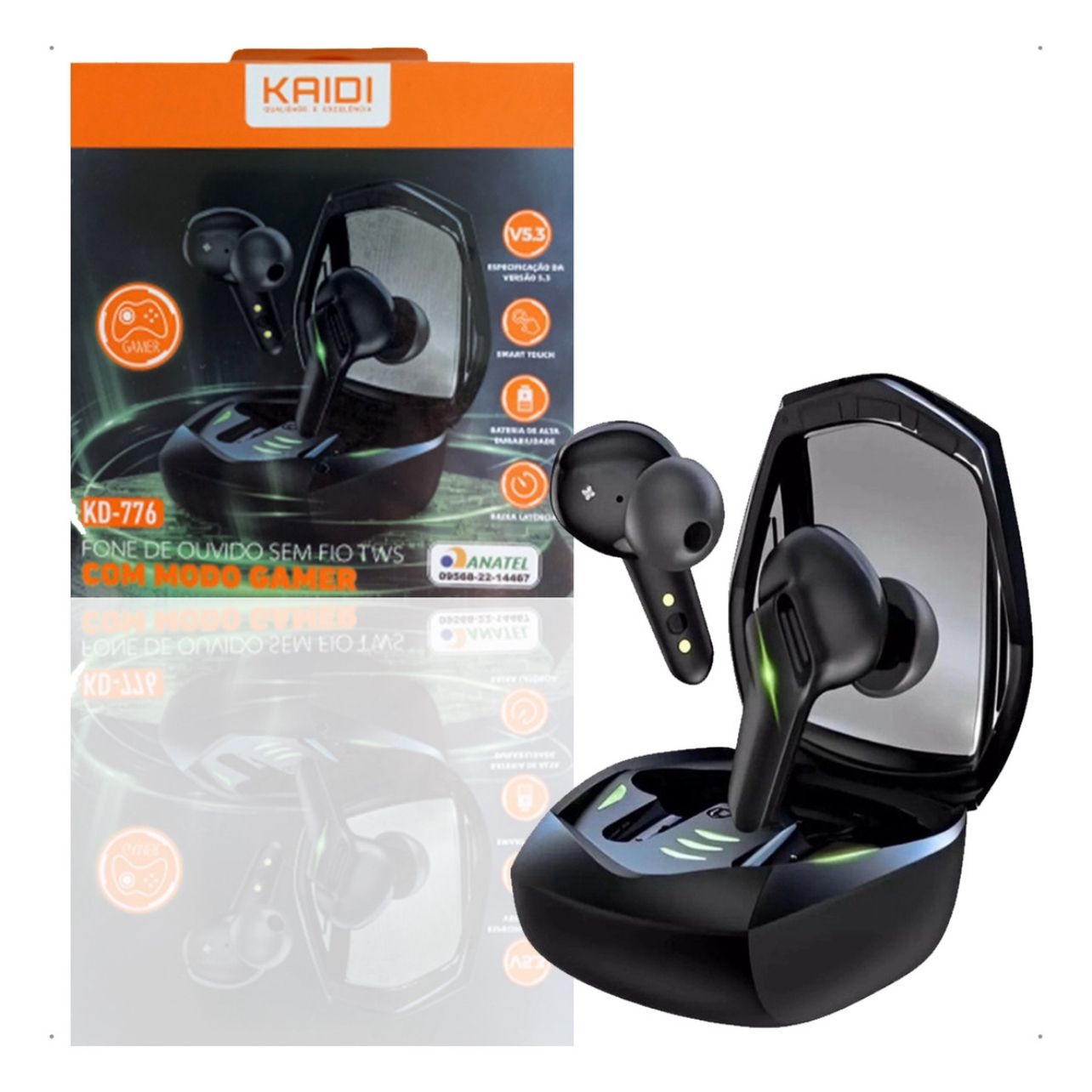 Fone De Ouvido Kaidi Kd-776 Sem Fio Tws Gamer