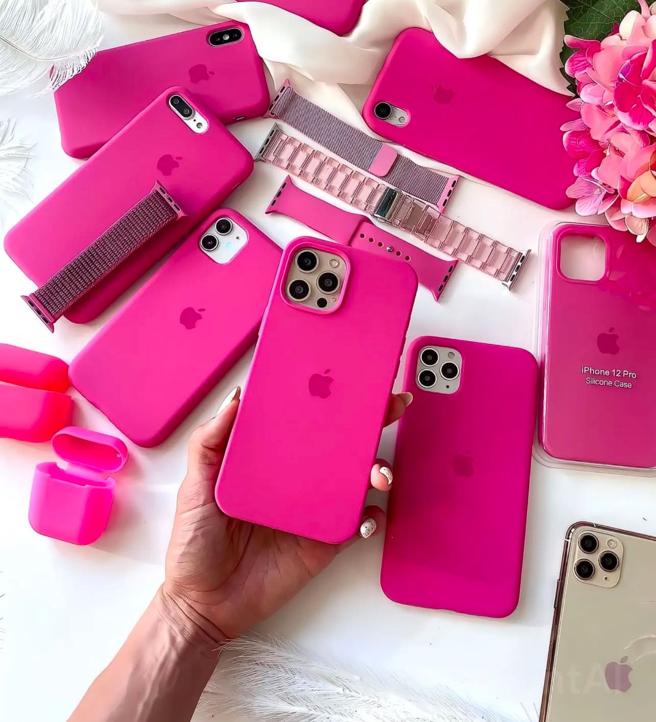 Capa Para Celular Apple Silicone Case Blister Rosa ou Rosa Claro