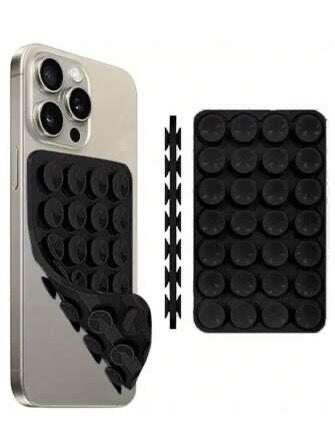 4 Supporti Per Cellulare In Silicone A Ventosa, Multiuso, Adesivi, Per Selfie E Video, 8x5 Cm - 3