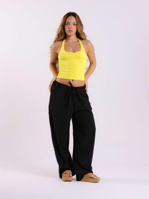 nala Linen like balloon tops ブラック4way 4way rose balloon one-piece black | BONNE
