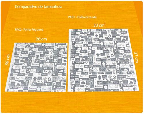 Papel acoplado para embrulhar hamburguer - 33x37 cm - Caixa c/ 1000 folhas
