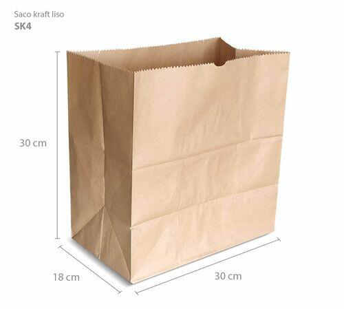 Saco kraft para delivery - SK4 - Grande - 30x30x18 cm - Pct. c/ 100 unidades