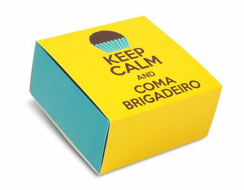 Embalagem p/ 4 brigadeiros - Keep Calm - pct c/ 100 unidades