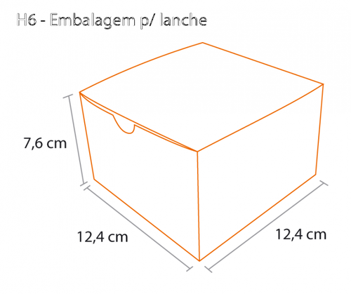 Embalagem para Lanche - Pct c/ 100 un - Cód,: H6