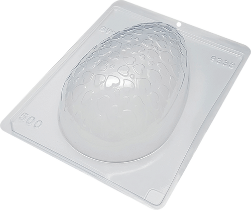 Forma BWB com Silicone (3 partes): Ovo Texturizado Coração Pequeno 500g (REF.:9333)
