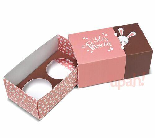 Embalagem para 2 brigadeiros - Coelho Cute - pct c/ 10 un.