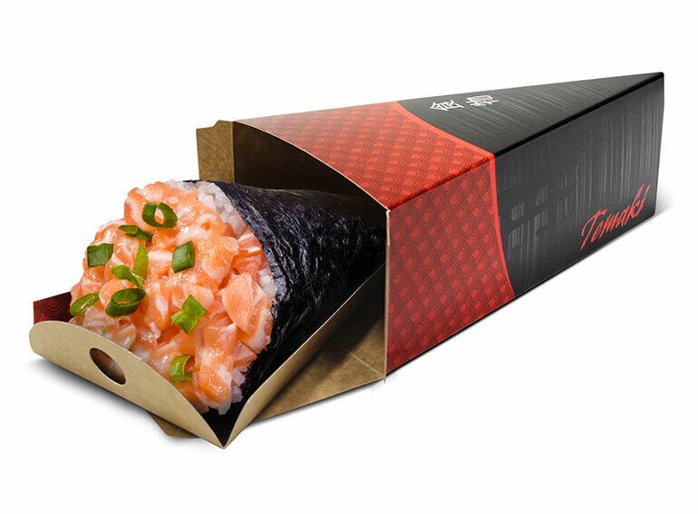 Embalagem de temaki para viagem com berço - Pct c/ 100 un.