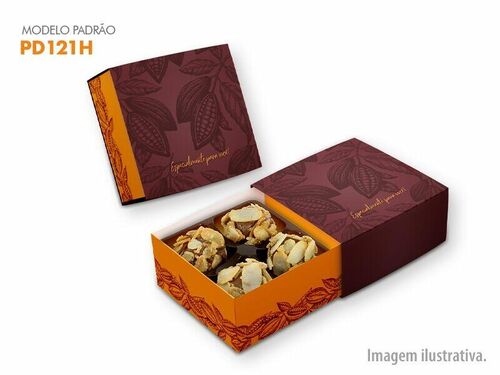 Embalagem para até 4 brigadeiros - (Cod.: PD121H) - Pct c/ 25 un.