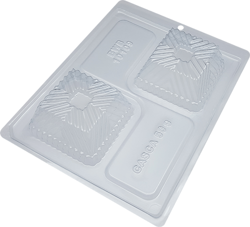 Forma BWB com Silicone (3 partes): Bolo Bombom Detalhado (REF.:10109)