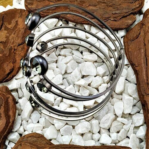 Pulseira turbilhão ródio negro