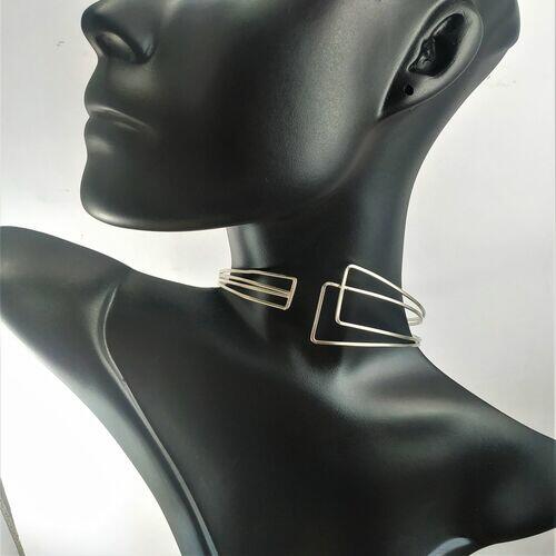 Choker gemini ródio fosco