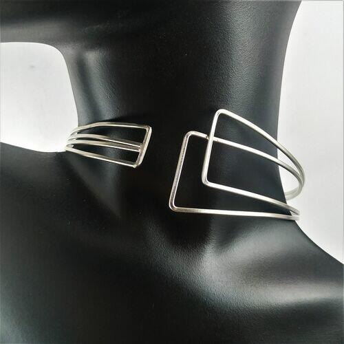 Choker gemini ródio fosco
