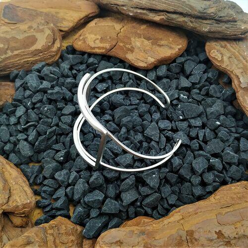 Pulseira geometrica ródio fosco