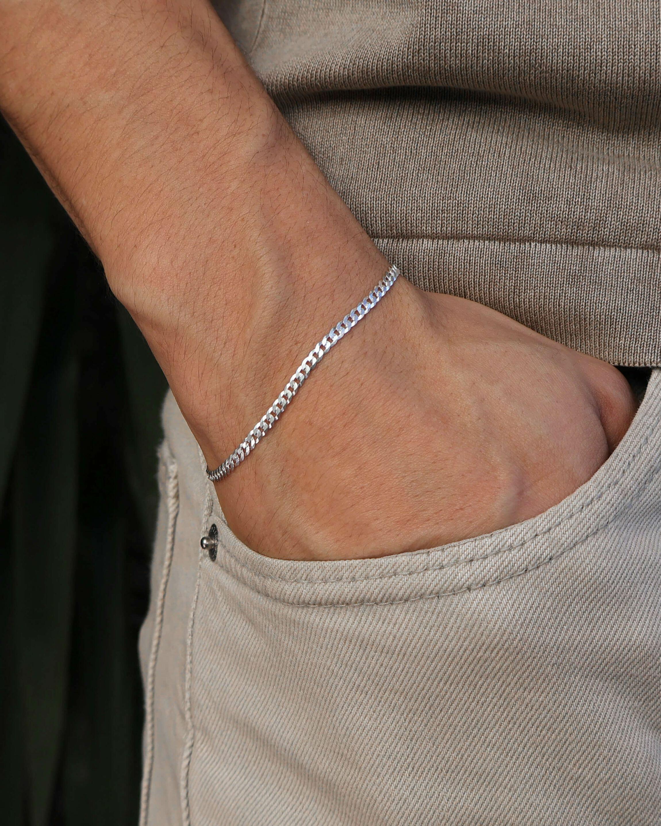 Comprar Pulseira Grumet 3 mm Masculina em Prata 925 - de R$167,00 