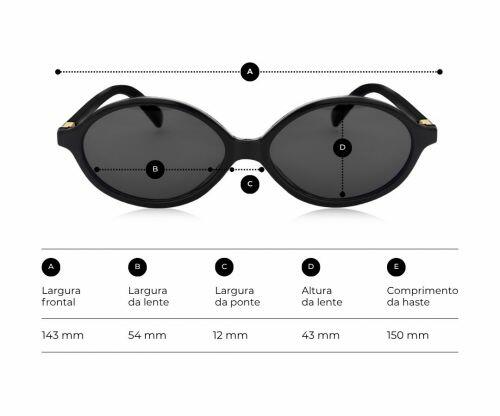 Óculos de Sol Oval Marrakesh Preto | Argennti - R$189,00