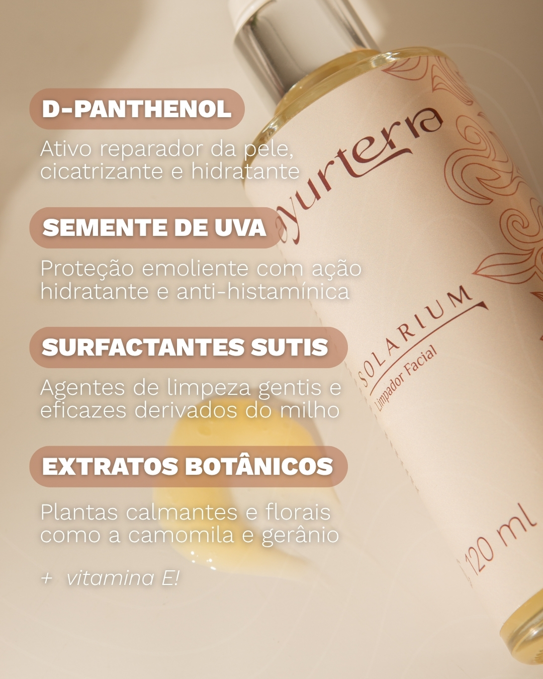 Comprar Limpador Facial Diário Calmante Com D-panthenol Solarium 120ml