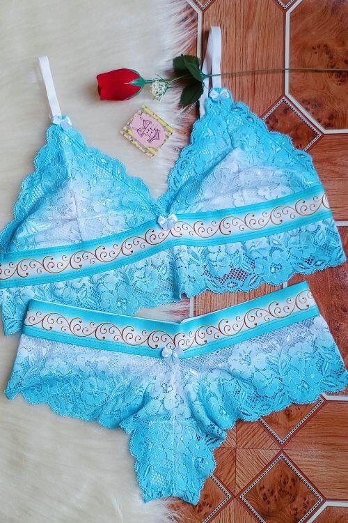Mini Set Renda Conjunto em Renda Degradê com Elástico Sublimado - a partir de R$68,49