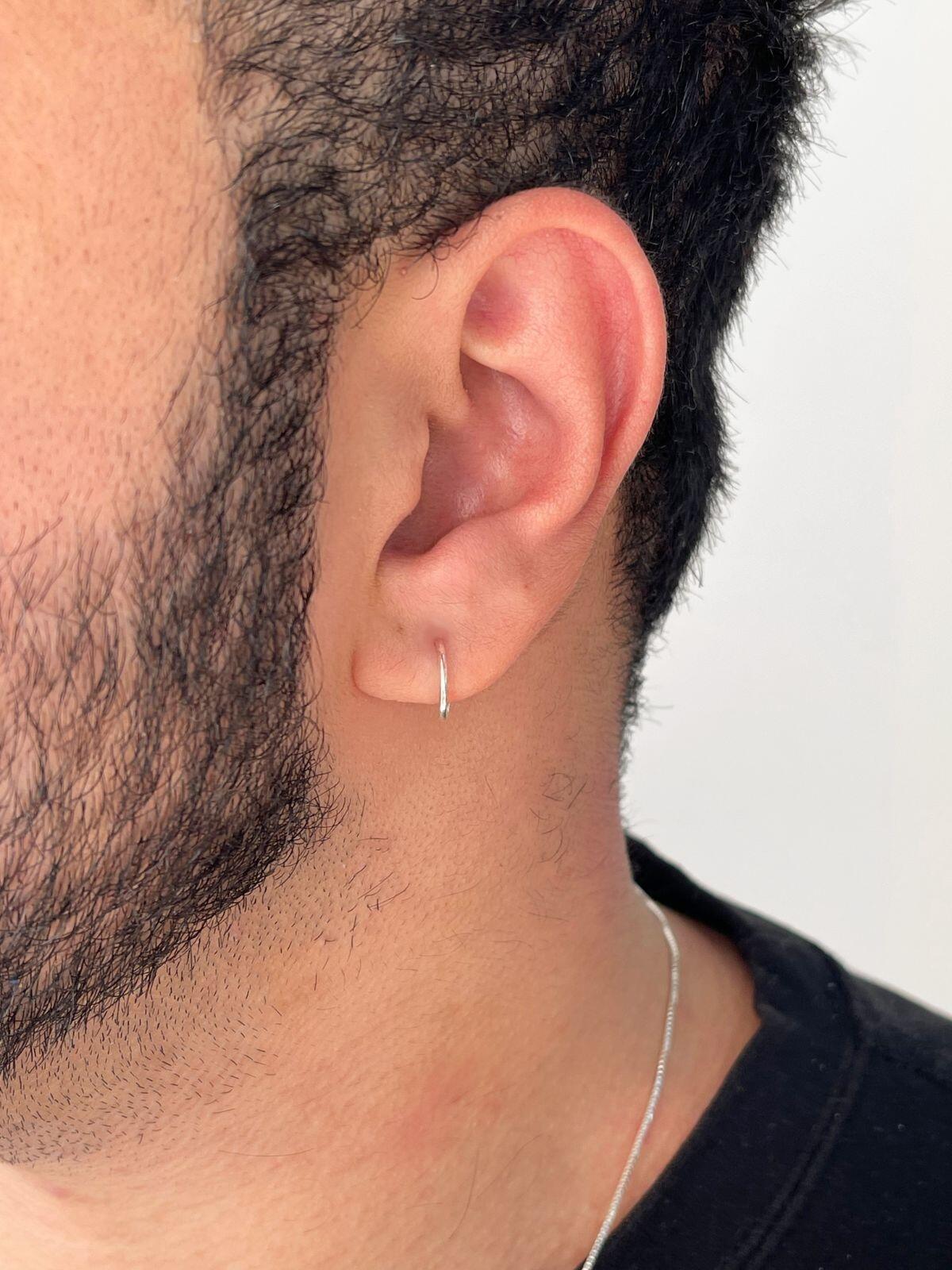 Comprar Brinco de Prata Argolinha Masculina M - R$49,90