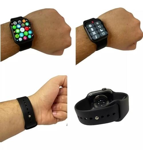 Relógio Smartwatch P70 + Duas Pulseiras E Película - Prata