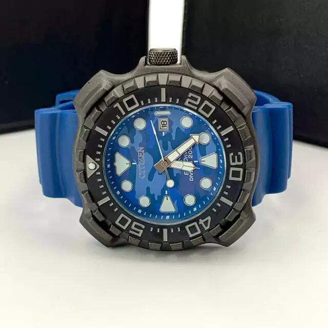 Relógio Analógico Masculino Borracha Azul E Preto Militar