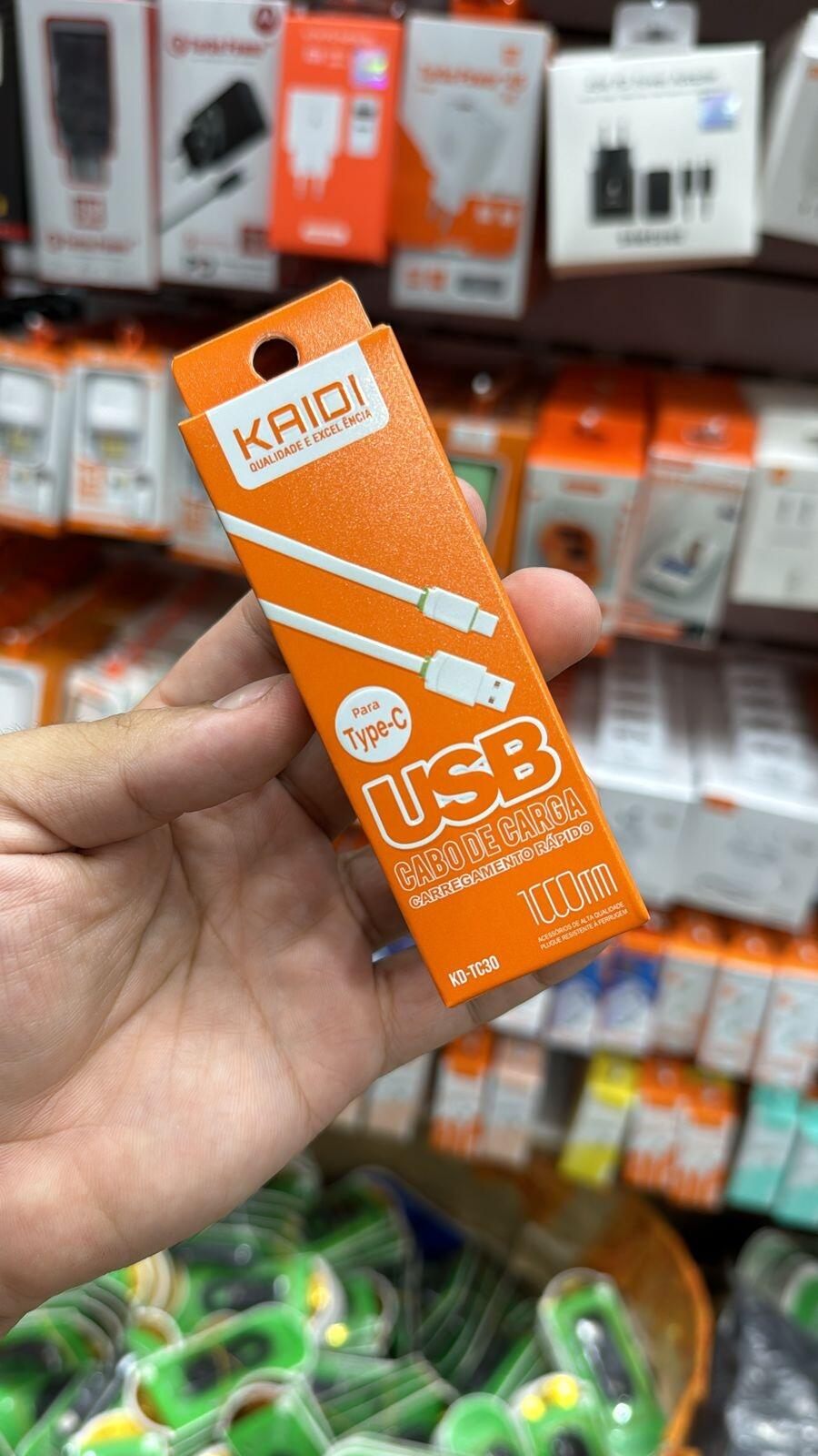 Cabo USB Tipo C super resistente 1 Metro Branco