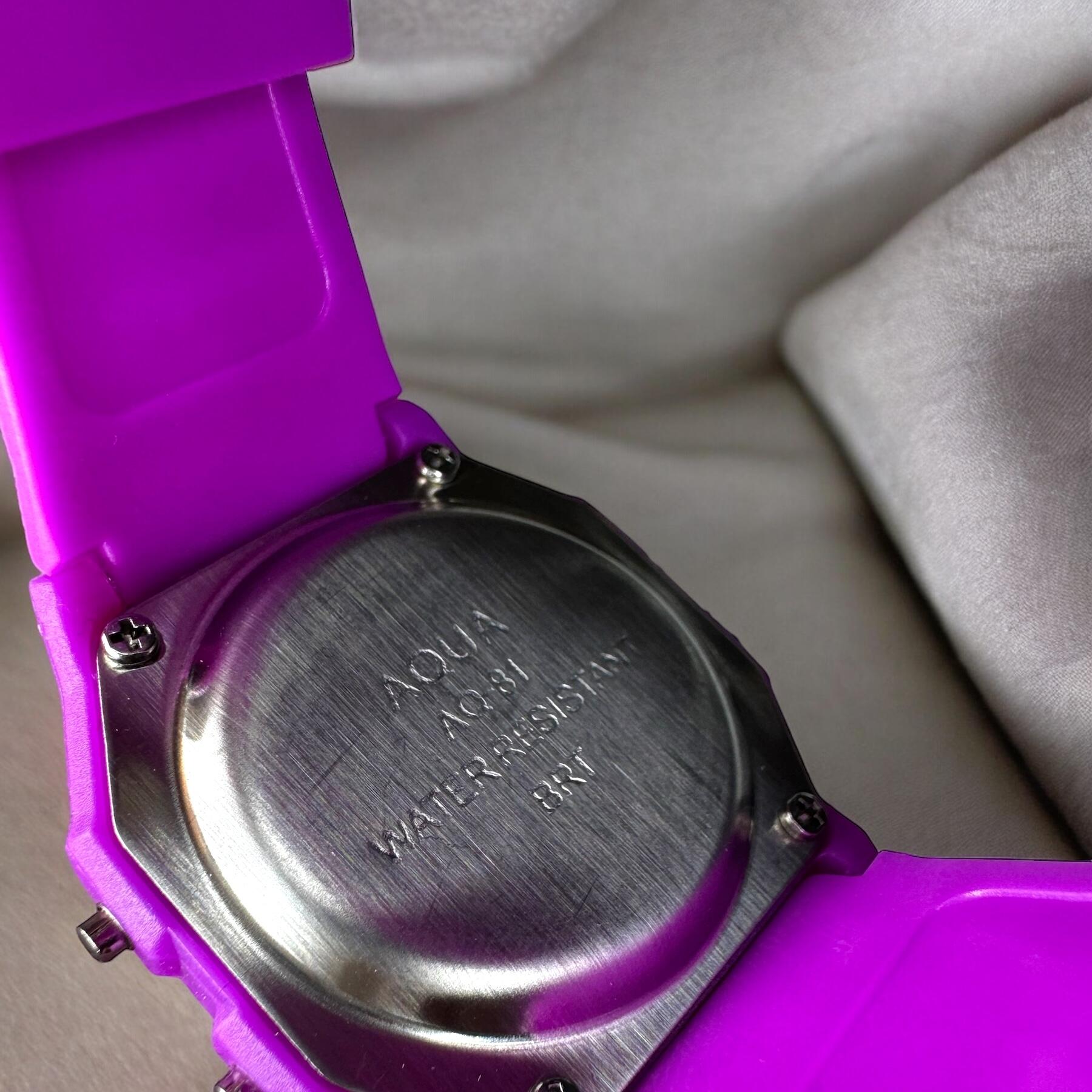Relógio Feminino Aqua AQ-81 Roxo Transparente - A Prova