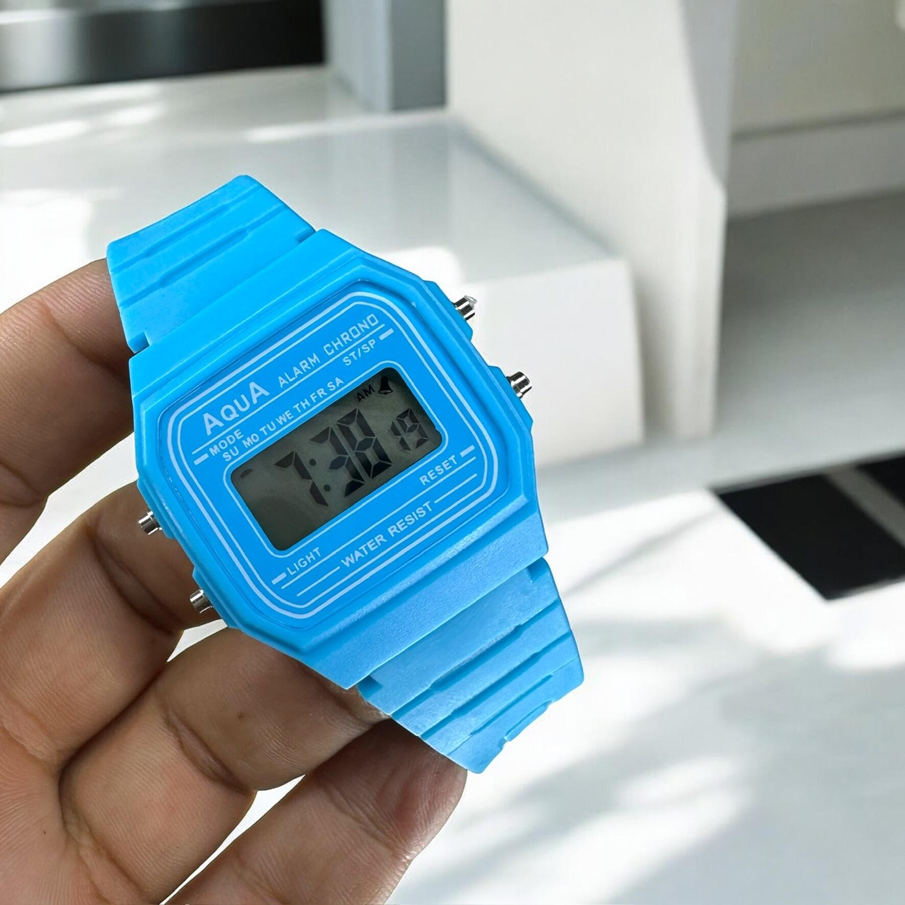 Relógio Feminino Aqua AQ-81 Azul Escuro Transparente - A