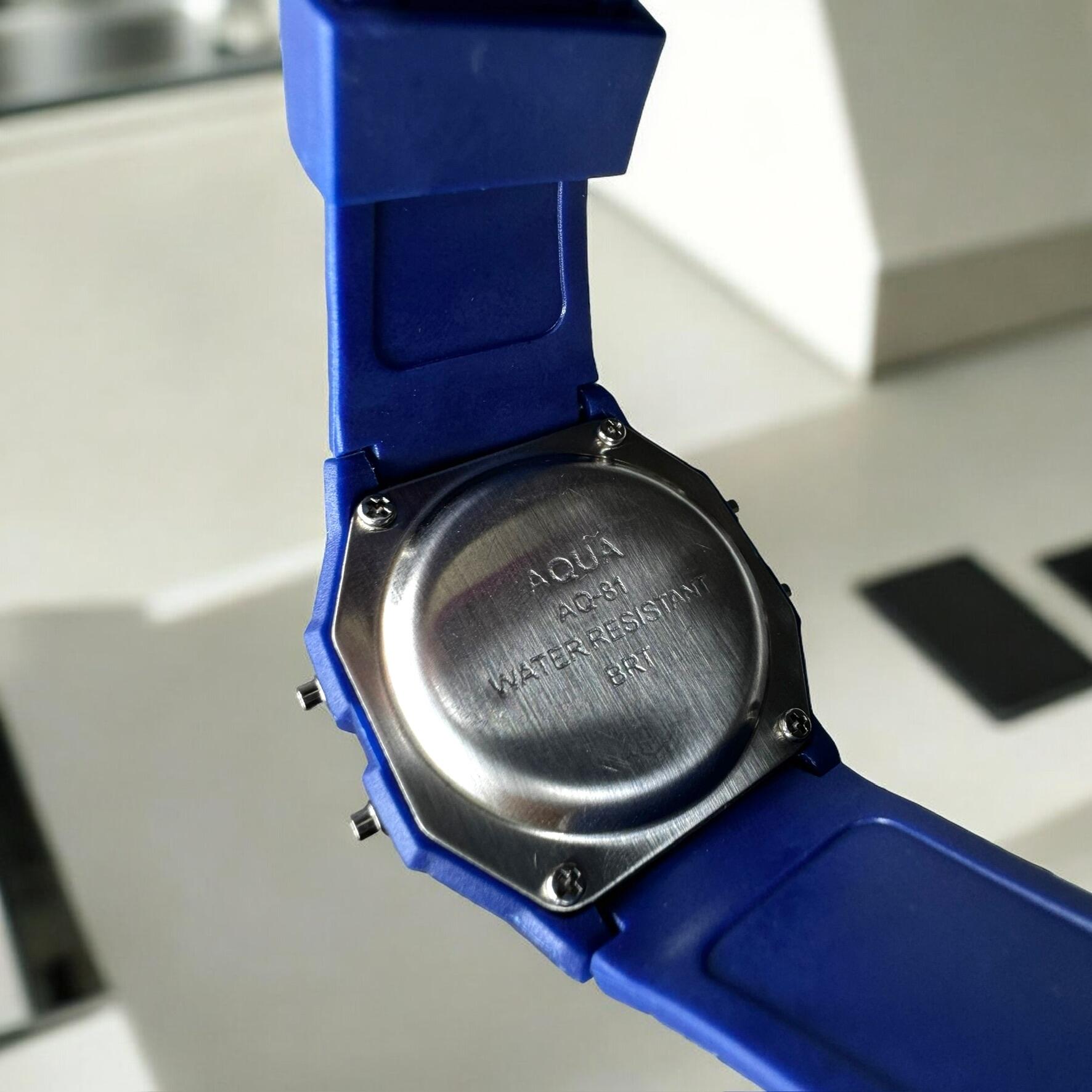 Relógio Feminino Aqua AQ-81 Azul Escuro Transparente - A