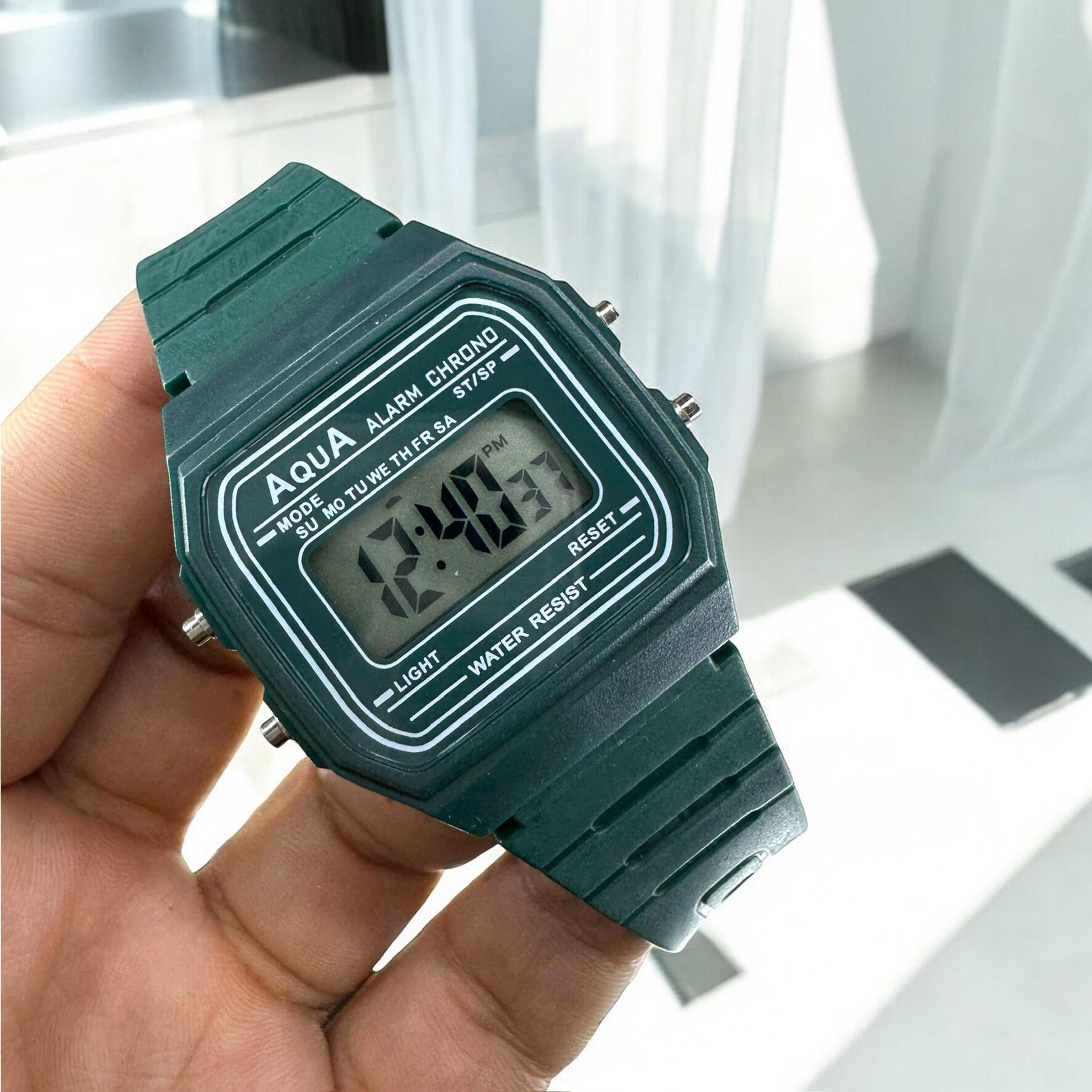 Relógio Feminino Aqua AQ-81 Verde Transparente - A Prova