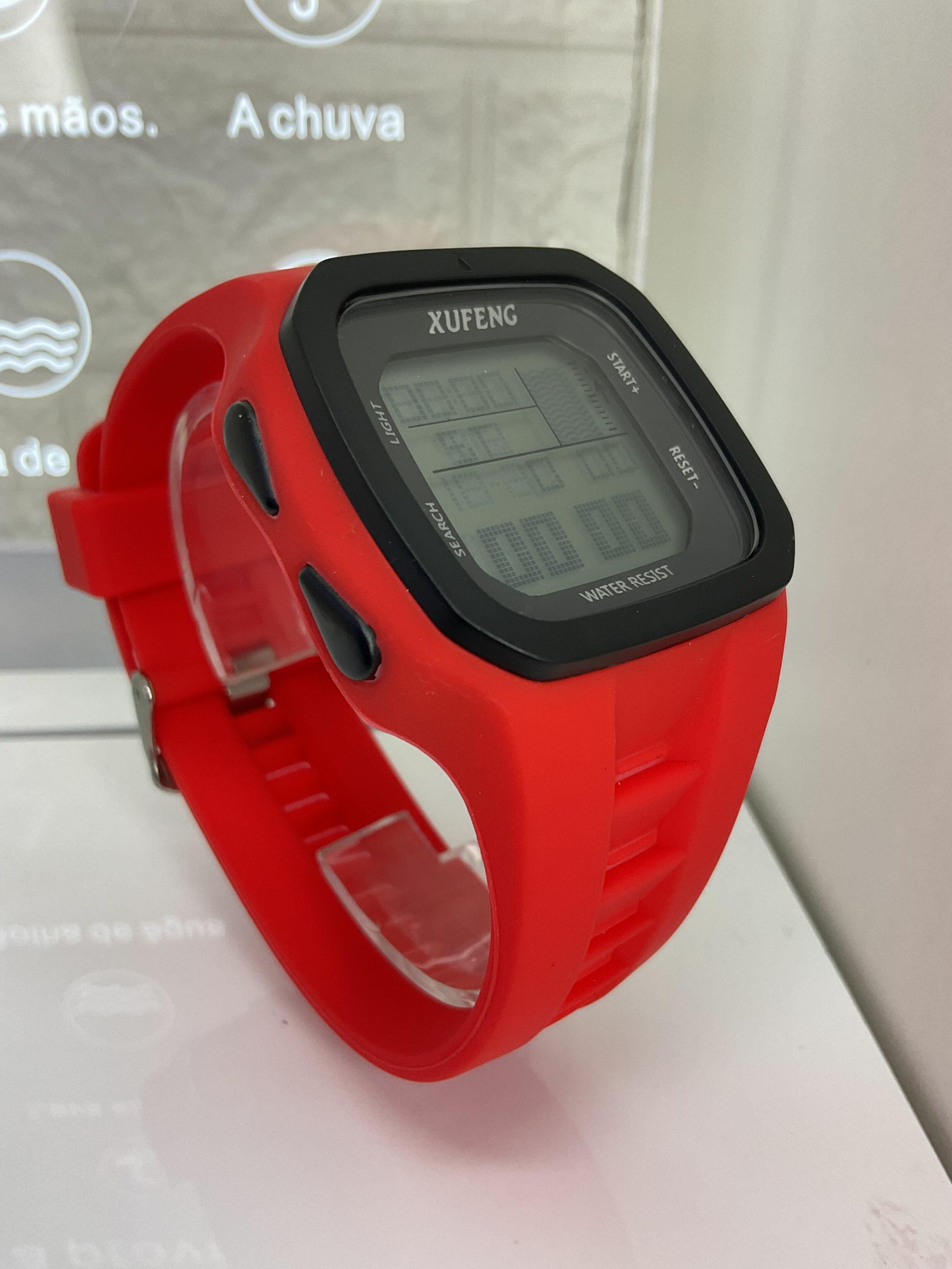 Relógio Xufeng Sport vermelho a prova dagua