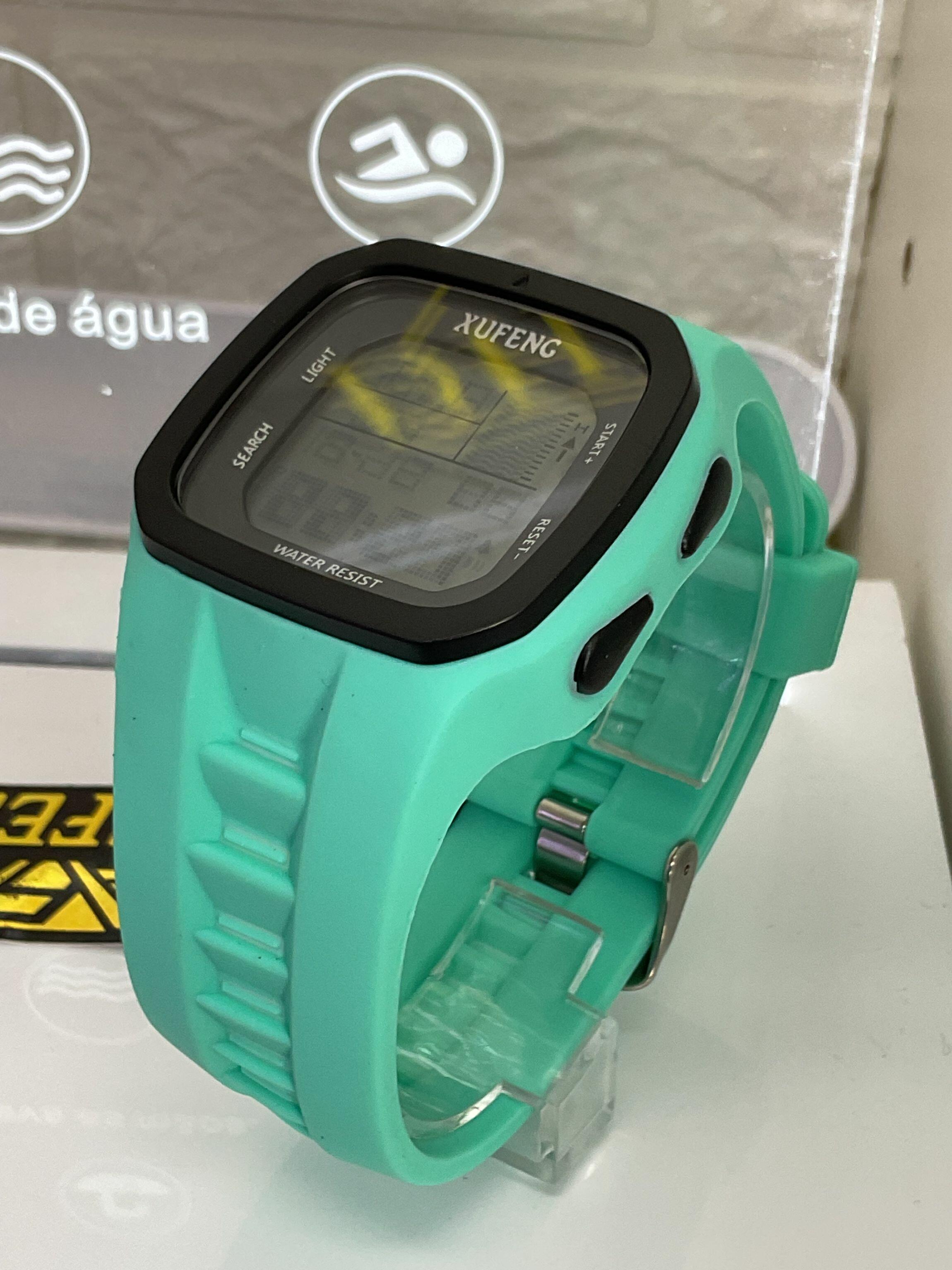 Relógio Xufeng Sport Verde Água a prova dagua