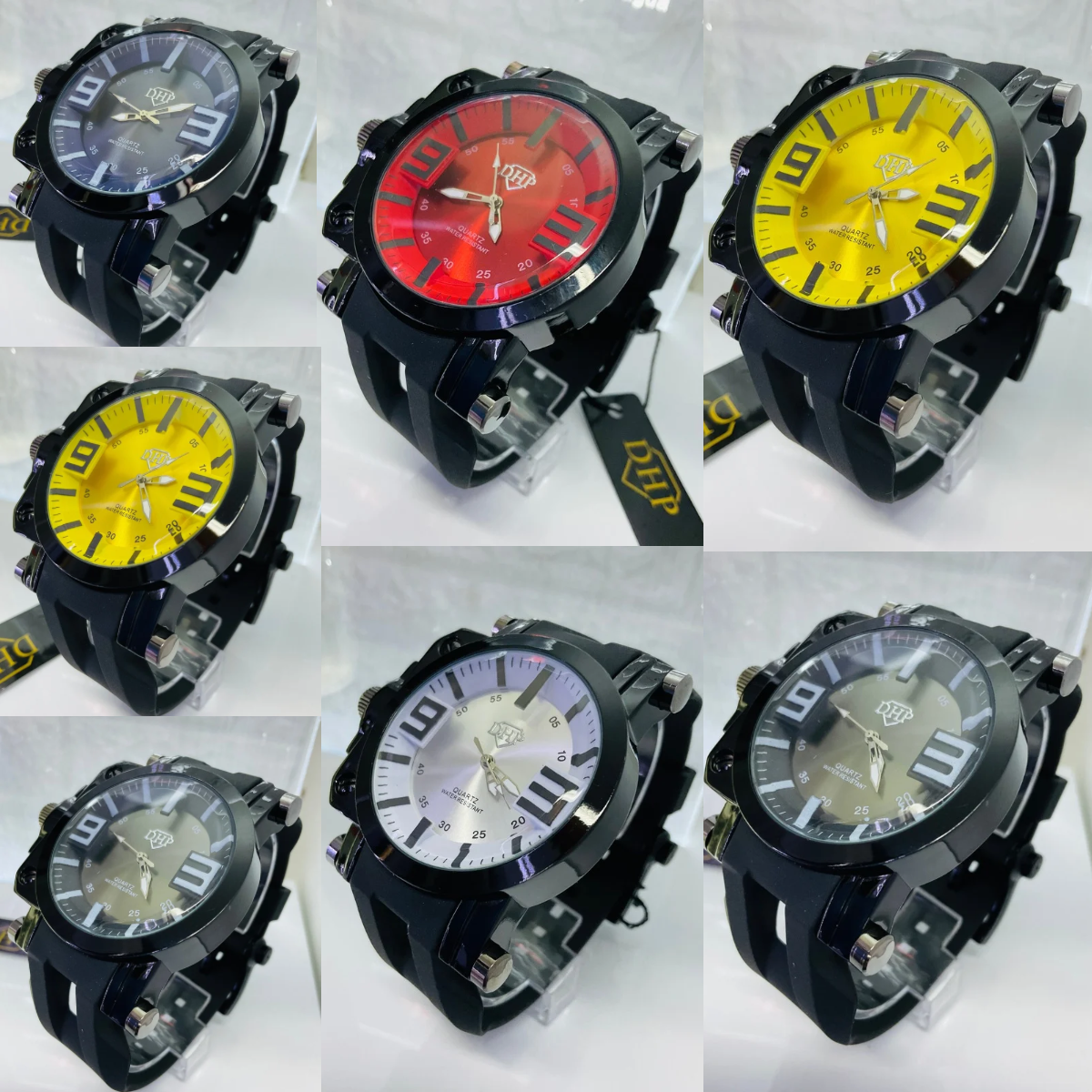 Relogio Masculino 1 unidade DHP Gearbox P/Borracha a prova dagua