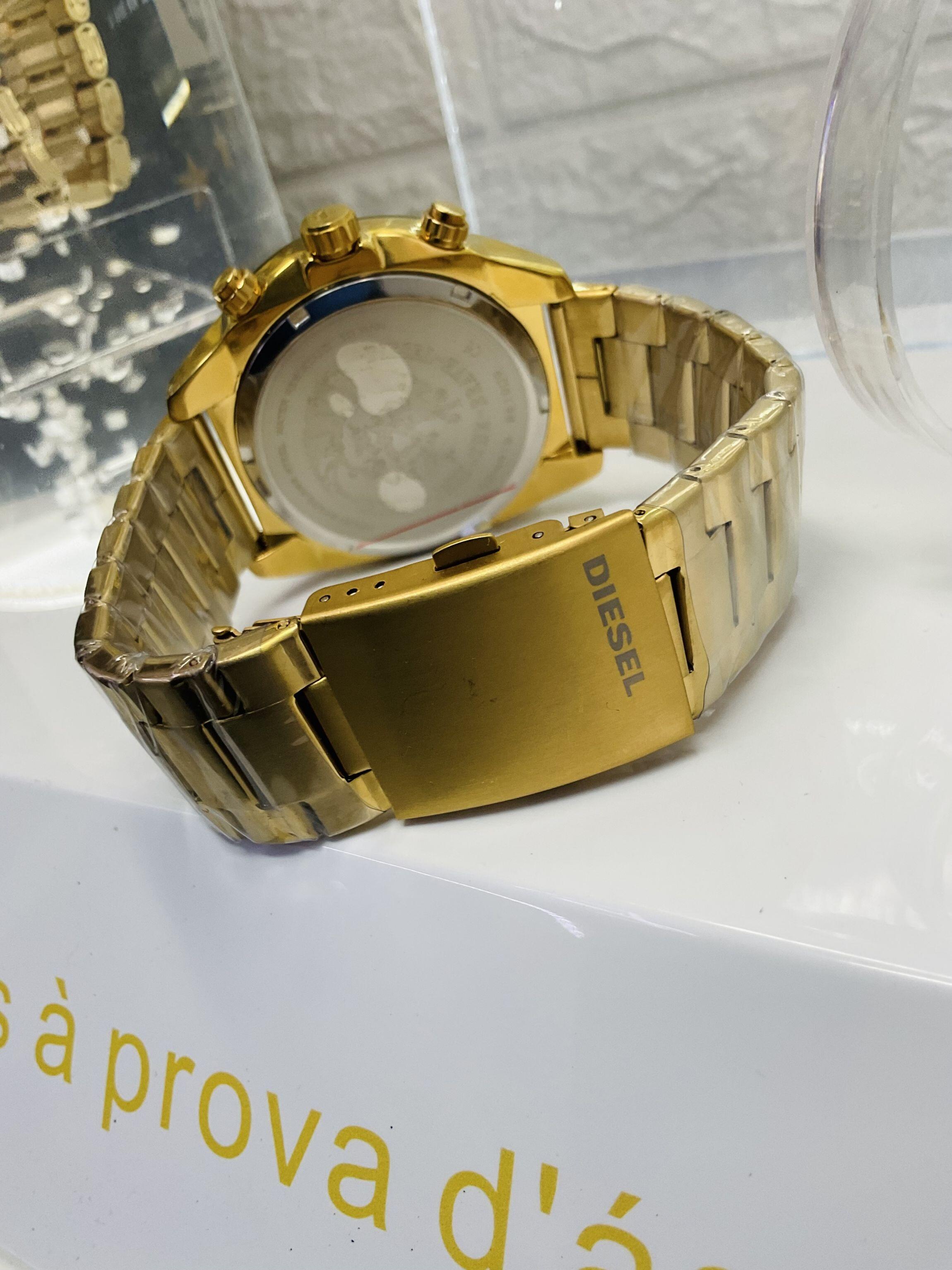 Relógio Dourado Masculino Aço Inox Resistente Respingos