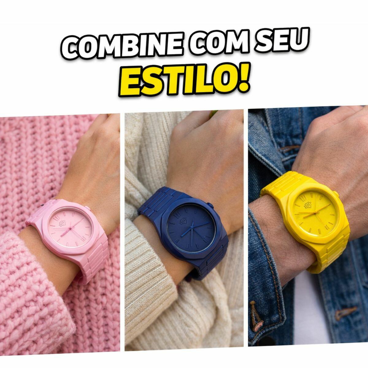 Relógio DHP Patek Colors Plastico A Prova d'agua Cores