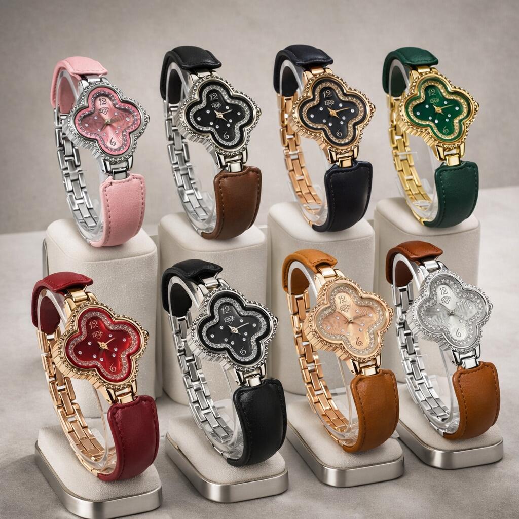 Relógio Feminino DHP Trevo Imperial P/Couro - cores variadas