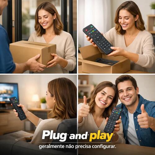 Controle Remoto Universal Tv Box Substitui Original Preto