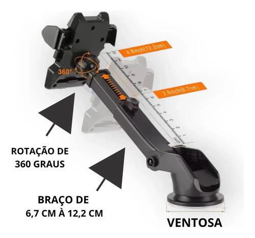 Suporte Para Celular Universal - Ventosa Preto