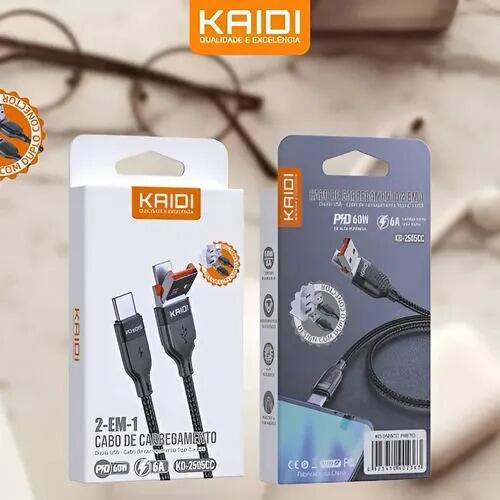 Cabo Carregador 2 Em 1 Turbo 60w Tipo C Tipo C USB