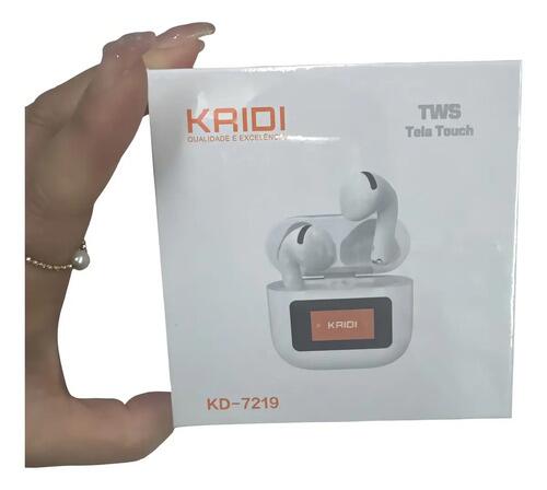 Fone De Ouvido Sem Fio Tws Tela Digital Kaidi Kd-7219 Branco