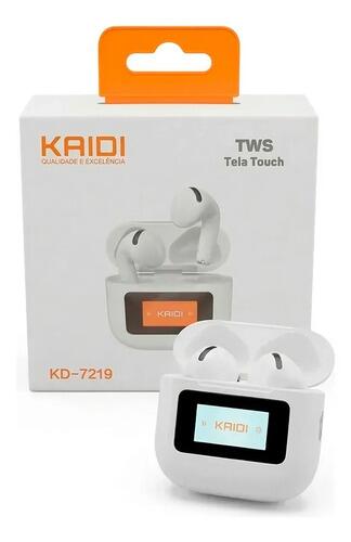 Fone De Ouvido Sem Fio Tws Tela Digital Kaidi Kd-7219 Branco