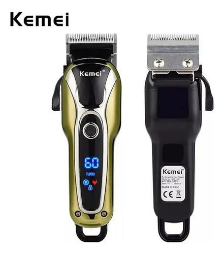 Maquina De Cabelo Kemei Km-1990 Preto E Dourado 110v/240v