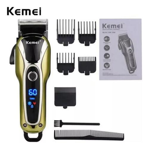 Maquina De Cabelo Kemei Km-1990 Preto E Dourado 110v/240v